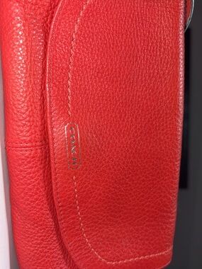 Coach Pebbled Leather Crossbody in Bright Red